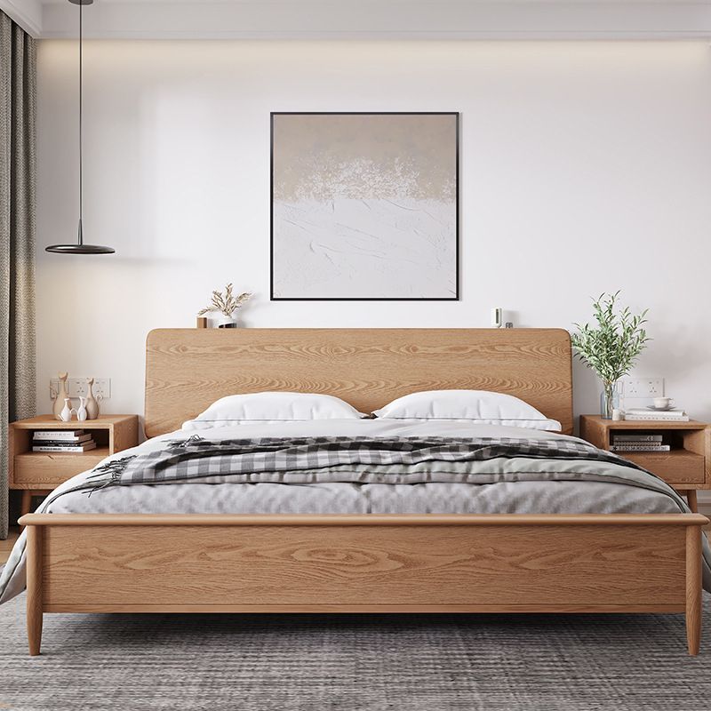 Contemporary Standard Bed Espresso Solid Wood Panel Bed with Headboard Clearhalo 'Bedroom Furniture' 'Beds' 'furn' 'furn_beds' 'Furniture' 1200x1200_6908e4b1-78c1-40ef-aa51-11741760a0ff