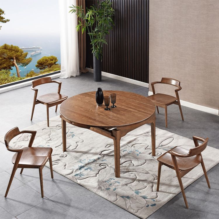 Vaste houten eetstoel Traditionele eetkamerstoel voor thuis