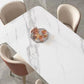 Minimalist 1/2/3/5/7 Pieces Furniture Stone Rectangle Dining Table Set in White