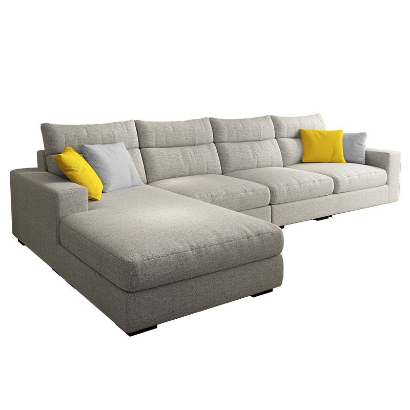 Contemporary Linen Square Arm Sofa & Chaise for Living Room Clearhalo 'furn' 'furn_sectionals' 'Furniture' 'Living Room Furniture' 'Sectionals' 1200x1200_690dab49-bb71-4c04-b1c7-f27512bc1fb2