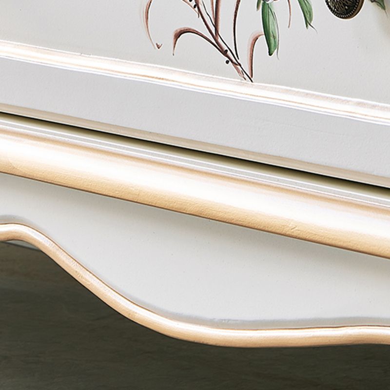 家のための引き出し付きの白いフランスの田舎の木材貯蔵箱