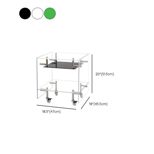 Plastic Rectangular End Table Double Tier Corner Table with Storage Clearhalo 'Coffee & Accent Tables' 'End & Side Tables' 'end_side_tables' 'furn' 'furn_end_side_tables' 'Furniture' 'Living Room Furniture' 1200x1200_690ded97-3294-4b05-ae58-e3e7a926ecd3