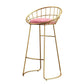 Glam Bucket Upholstered Bar Stools Footrest Low Back Bar and Counter Stool
