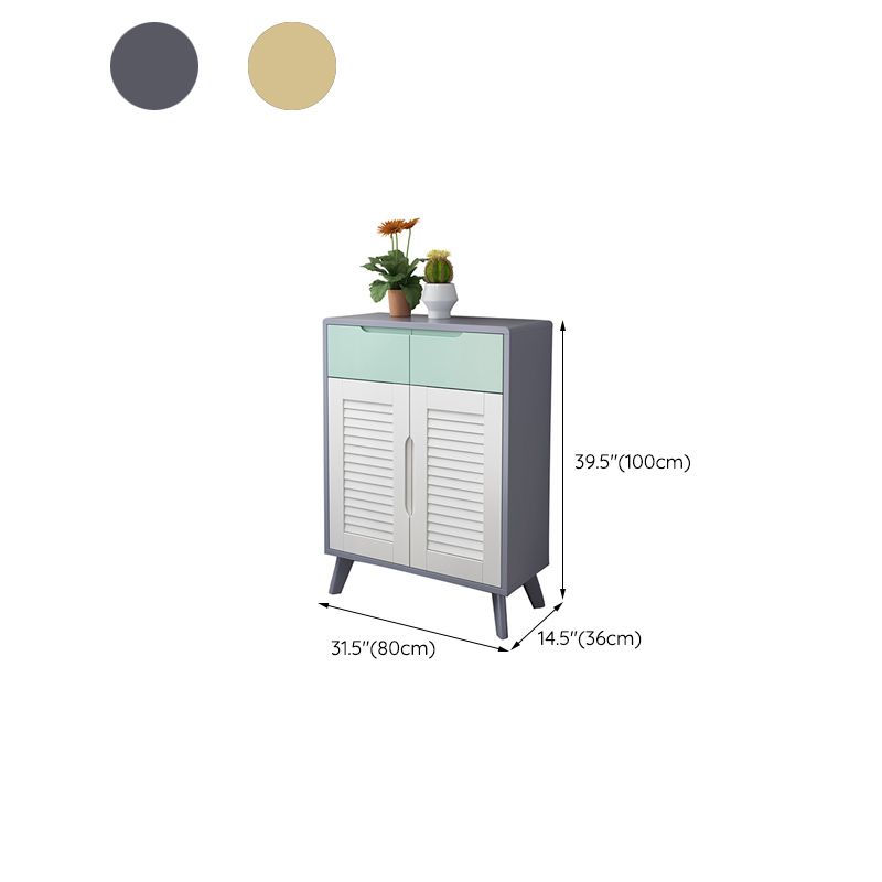 39.37" Tall Gold/Gray Accent Cabinet Rubberwood Cabinet with Drawers Clearhalo 'Cabinets & Chests' 'cabinets_chests' 'furn' 'furn_cabinets_chests' 'Furniture' 'Living Room Furniture' 1200x1200_690f1e2f-bc4c-4535-945e-cc09e16c26a6