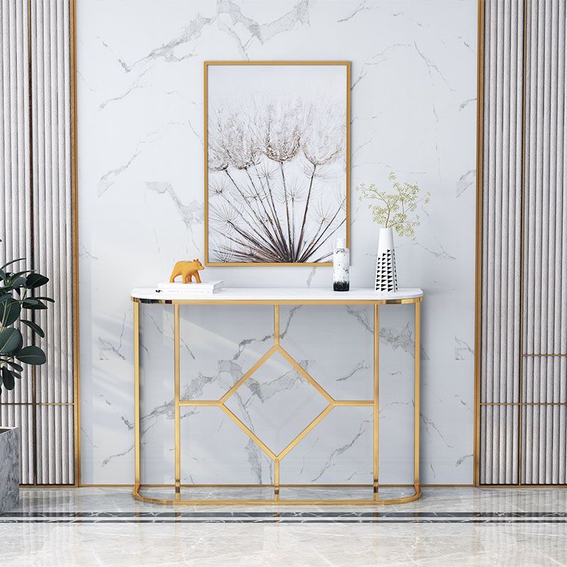 12 "W Glam Marble Console Tabel Half Moon Abstract Accent Table voor Hall