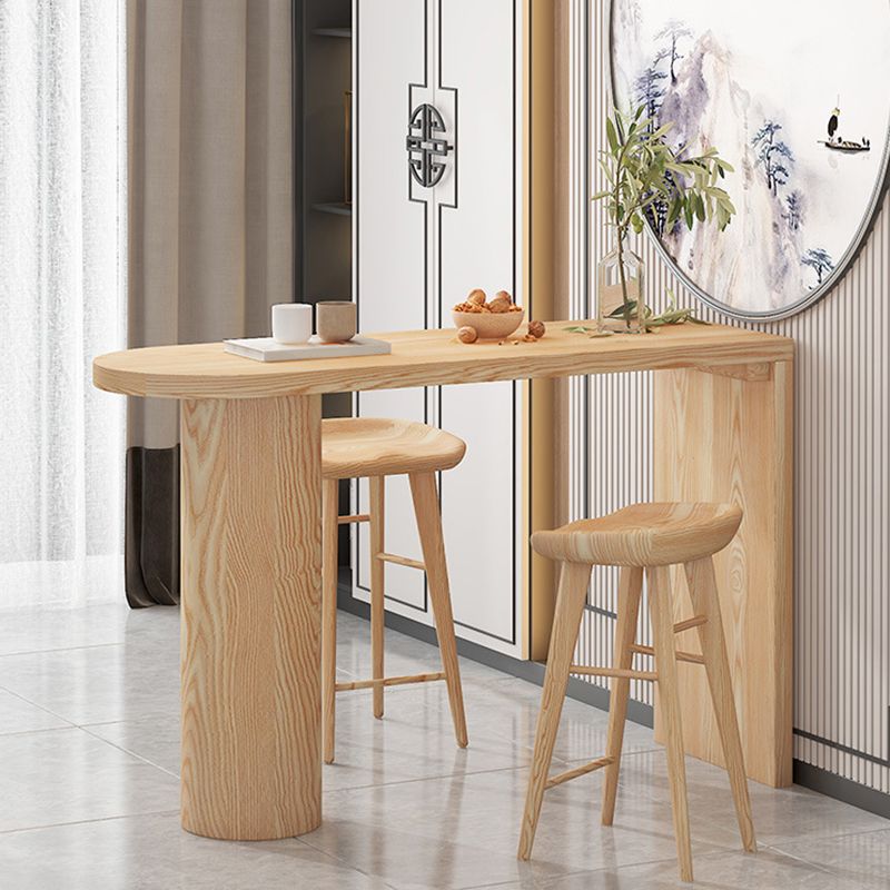 Specialty Pine Wood Top Bar Table Matte Finish Contemporary Pub Table Clearhalo 'Bar Furniture' 'Bar Tables' 'bar_tables' 'furn' 'furn_bar_tables' 'Furniture' 'Kitchen & Dining Furniture' 1200x1200_691110d3-0b6a-405b-9b5b-70e15374e235