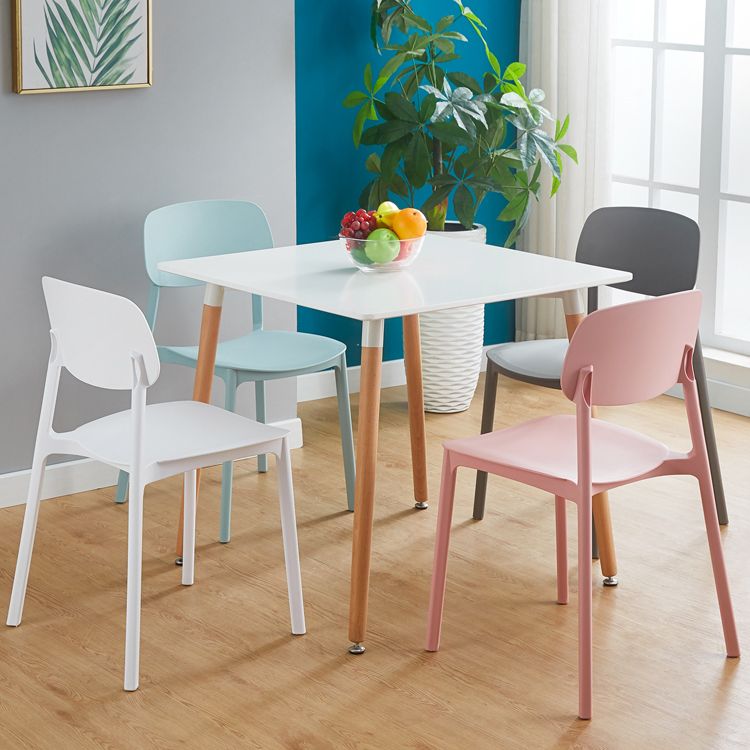 Modern Style Plastic Dining Chairs Open Back Dining Stackable Chair for Kitchen (Set of 4) Clearhalo ' kitchen&dining_furn' 'Dining Chairs' 'Dining Tables & Seating' 'dining_chair' 'furn' 'furn_dining_chair' 'Furniture' 'furniture_dining_chair' 'Kitchen & Dining Furniture' 'kitchen' 1200x1200_6911712c-c100-4cf7-adf3-7413af30eda1