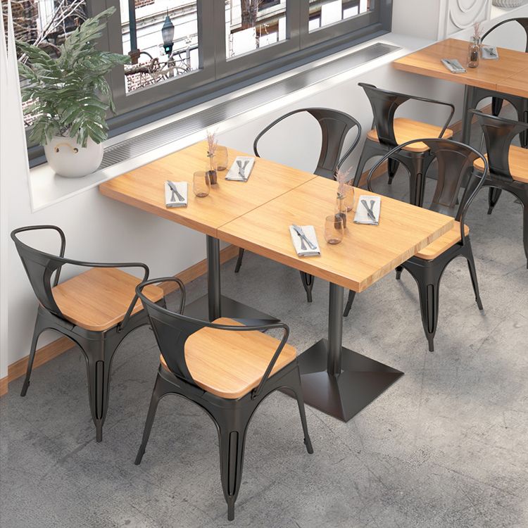 Industrial Pine Wood Dining Table Square Table in Nature with Metal Pedestal Clearhalo ' dining_table' 'Dining Tables & Seating' 'Dining Tables' 'furn' 'furn_dining_table' 'Furniture' 'furniture_dining_table' 'Kitchen & Dining Furniture' 'kitchen&dining_furn' 'kitchen' 'kitchen_dining_table' 1200x1200_69160584-7739-467d-8bf2-469c87071304