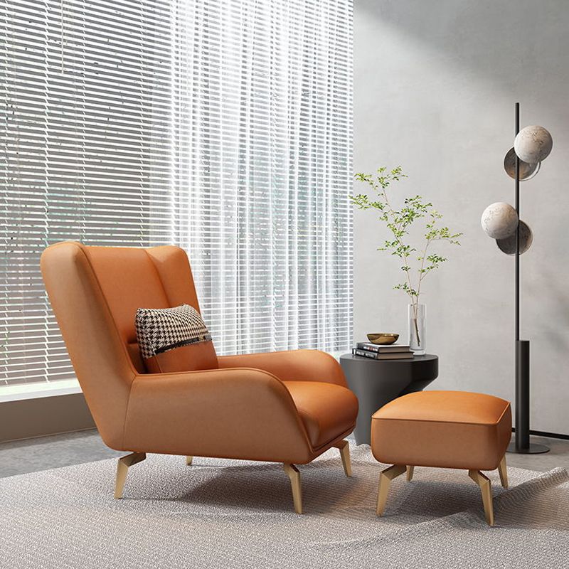 Glam Style Pu Leather Wingback Chair Pillow Back Flared Arm Chair Clearhalo 'Accent Chairs' 'accent_chairs' 'Chairs & Seating' 'furn' 'furn_accent_chairs' 'Furniture' 'Living Room Furniture' 1200x1200_69168dcc-7669-4578-9c34-787ce8adfd15