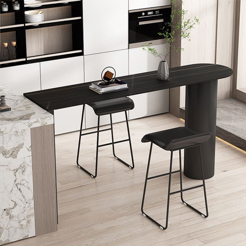 Sintered Stone Bistro Bar Table Double Pedestal Bar Table for Kitchen Clearhalo 'Bar Furniture' 'Bar Tables' 'bar_tables' 'furn' 'furn_bar_tables' 'Furniture' 'Kitchen & Dining Furniture' 1200x1200_6917280c-1c14-4850-a232-0375711fe5eb