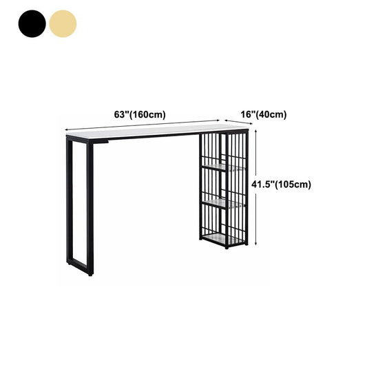 Glam White Marble Table with Rectangle Table Top Double Pedestal Table - 42" H Clearhalo 'Bar Furniture' 'Bar Tables' 'bar_tables' 'furn' 'furn_bar_tables' 'Furniture' 'furniture_bar_tables' 'Kitchen & Dining Furniture' 1200x1200_6919cf42-e440-4aff-8528-7c3eb9418638