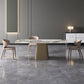 Modern Style Rectangle Dining Table Sintered Stone Pedestal Dining Table for Home Use Clearhalo ' dining_table' 'Dining Tables & Seating' 'Dining Tables' 'furn' 'furn_dining_table' 'Furniture' 'furniture_dining_table' 'Kitchen & Dining Furniture' 'kitchen&dining_furn' 'kitchen' 'kitchen_dining_table' 1200x1200_6919d39c-324b-4c9c-8b10-94f77adbdc86