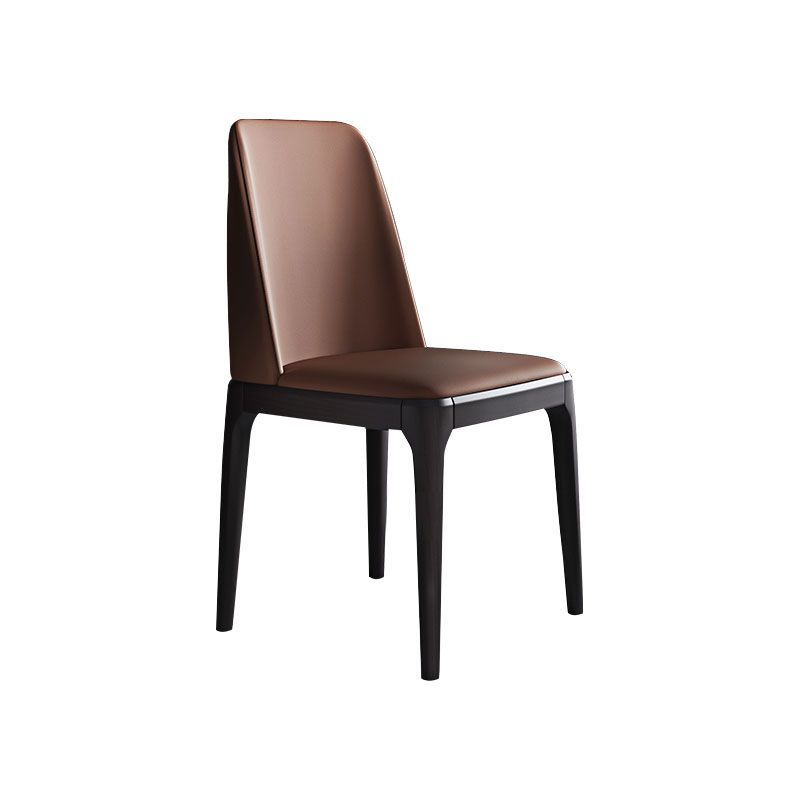 Industrial Rubberwood Parsons Dining Chair Matte Finish Leather Side Chair (Set of 2) Clearhalo ' kitchen&dining_furn' 'Dining Chairs' 'Dining Tables & Seating' 'dining_chair' 'Furniture' 'furniture_dining_chair' 'Kitchen & Dining Furniture' 'kitchen' 1200x1200_691a1d21-7444-4cae-bd34-efb163a185a0