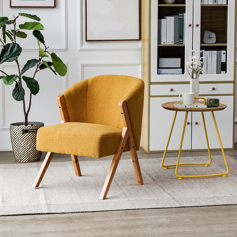 Scandinavian Wooden Accent Armchair Solid Color Arms Included Armchair Clearhalo 'Accent Chairs' 'accent_chairs' 'Chairs & Seating' 'furn' 'furn_accent_chairs' 'Furniture' 'Living Room Furniture' 1200x1200_691b3dda-1028-4843-ba70-da8d10d50f44