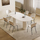 Luxury Oval Shape Kitchen Table Sintered Stone Double Pedestal Dining Table Clearhalo 'Dining Tables & Seating' 'Dining Tables' 'dining_table' 'furn' 'furn_dining_table' 'Furniture' 'Kitchen & Dining Furniture' 1200x1200_691b4b45-3b3e-4814-81b3-7eacbbc4fbfd