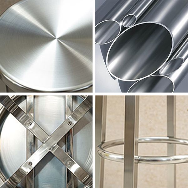 Silver Glossy Brushed Barstool Stainless Steel Outdoor Bar Stool with Round Seat 1 Piece Clearhalo 'Bar Furniture' 'Bar Stools' 'bar_stools' 'furniture_bar_stools' 'Kitchen & Dining Furniture' 'kitchen&dining_furn' 'kitchen' 'kitchen_furn' Furniture' 1200x1200_691b7076-ca5c-4e75-adc3-a15a5ce7e12e