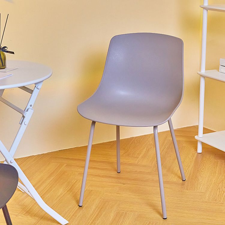 Contemporary Design Plastic Dining Armless Chair Solid Back Chair for Home Clearhalo ' kitchen&dining_furn' 'Dining Chairs' 'Dining Tables & Seating' 'dining_chair' 'Furniture' 'furniture_dining_chair' 'Kitchen & Dining Furniture' 'kitchen' 1200x1200_691bf367-37d9-495b-b9a8-e84e563d8414