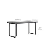 Industrial Solid Wood Dining Table Iron Double Pedestal Dining Table in Black Clearhalo 'Dining Tables & Seating' 'Dining Tables' 'dining_table' 'furn' 'furn_dining_table' 'Furniture' 'Kitchen & Dining Furniture' 1200x1200_691cdb36-b76a-4a78-9a44-0ce759f6fcc3
