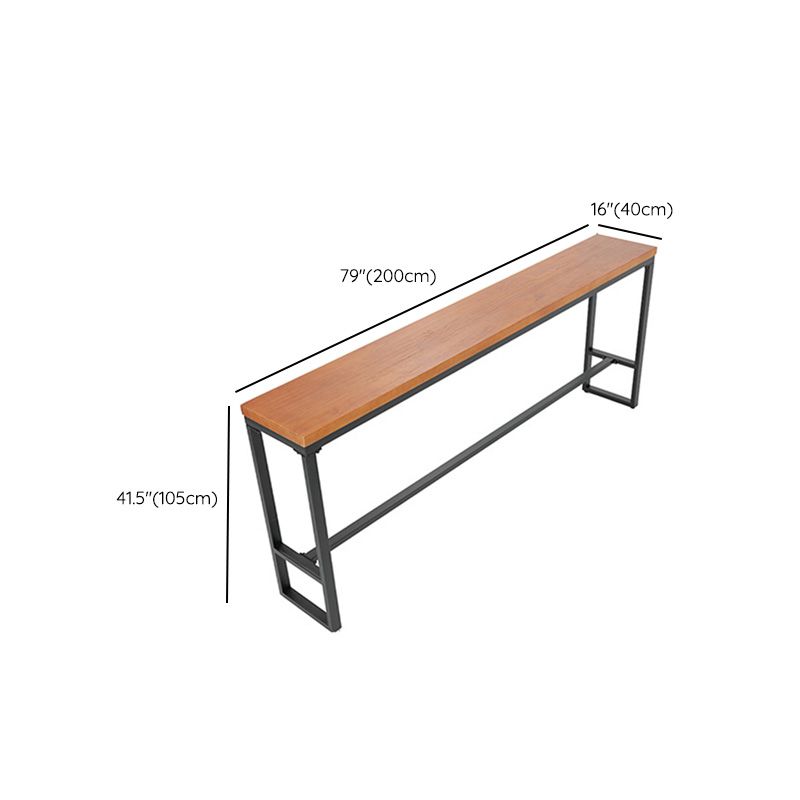 Modern Metal Base Bar Table Black Iron Solid Wood Patio Bar Table Clearhalo 'Bar Furniture' 'Bar Tables' 'bar_tables' 'furn' 'furn_bar_tables' 'Furniture' 'Kitchen & Dining Furniture' 1200x1200_691d9c05-3bac-4f12-80e9-dbb8517b09df