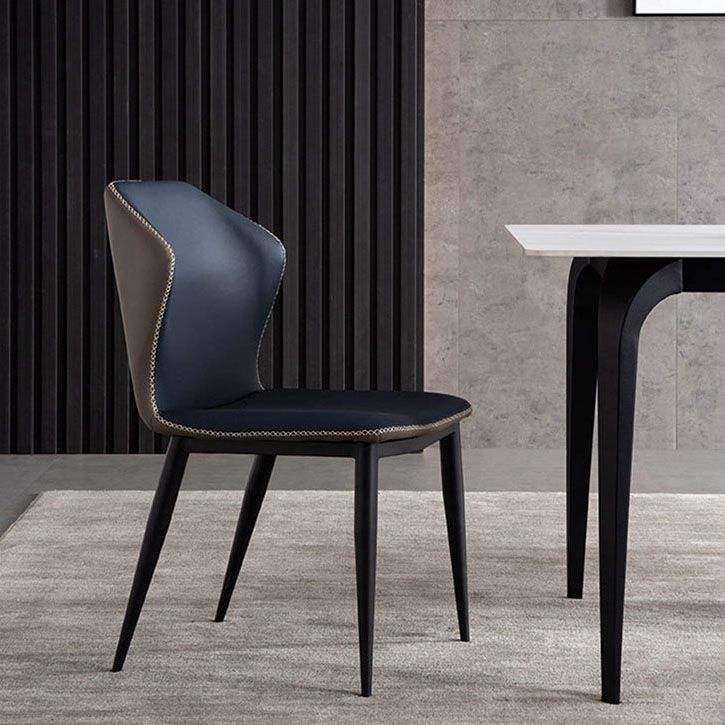 Chaise de salle à manger en acier contemporain meubles letéraux en arrière en finition mate pour la maison