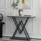 Tavolo da console in marmo glam da 12 "W tavolo da accento resistente alle macchie mezzano per la sala