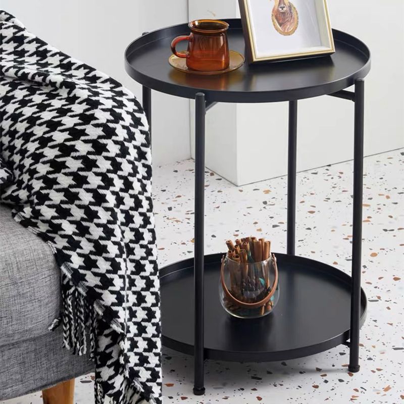 4 gambe Materiale di ferro da design Materiale in ferro verde/bianco/giallo Tavolo rotondo superiore tavolino