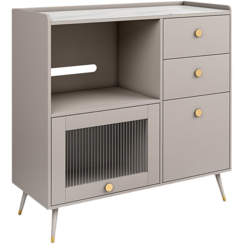 Sideboard in legno in legno di vetro moderno moderno server buffet con spazio per la sala da pranzo