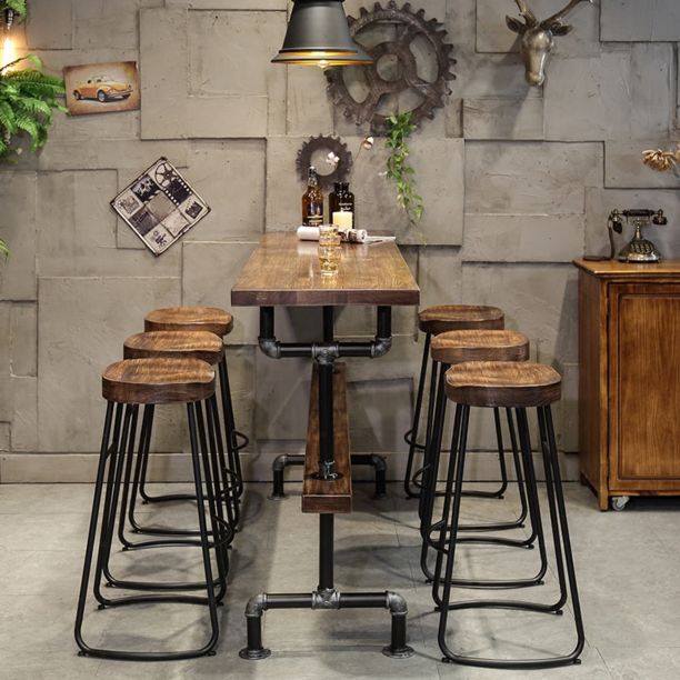 1/4/7 Pieces Pub Dining Set Rectangular Counter Height Pub Set Clearhalo 'Bar Furniture' 'furn' 'furn_home_bar_bar_sets' 'Furniture' 'Home Bars & Bar Sets' 'home_bar_bar_sets' 'Kitchen & Dining Furniture' 1200x1200_69239c47-eb8d-4432-8b17-d2e408affb95