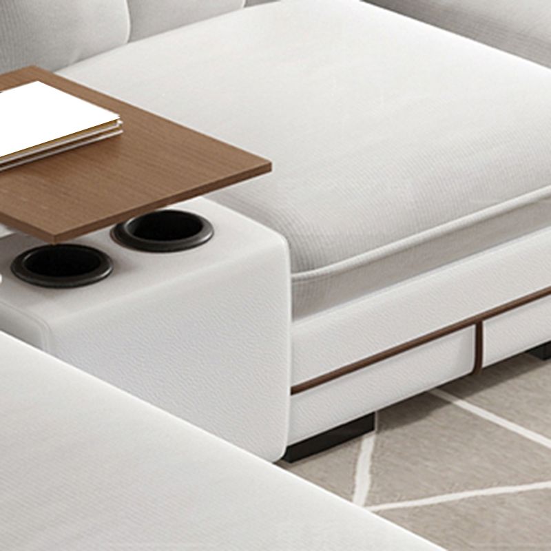 Velvet and Faux Leather Sloped Arms Modular Sectionals Sofa for Living Room Clearhalo 'furn' 'furn_sectionals' 'Furniture' 'Living Room Furniture' 'Sectionals' 1200x1200_6925d6f0-695d-410d-91bc-fe68f6016572