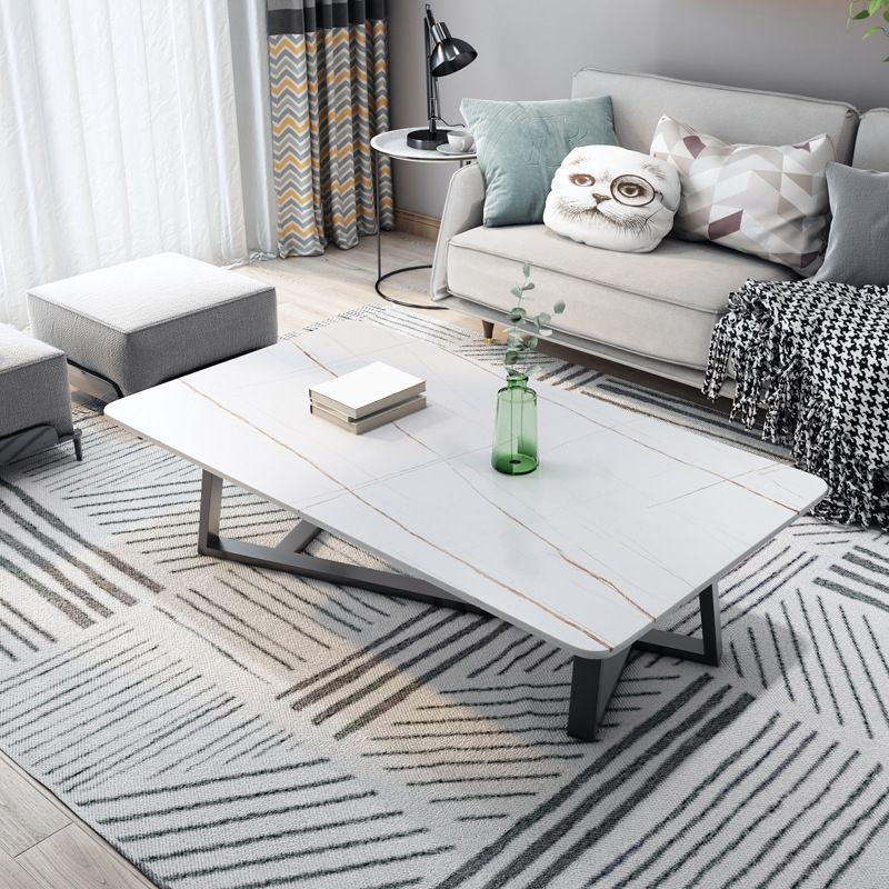 スレートコーヒーテーブル長方形のオープンシェルフミニマリストコーヒーテーブル