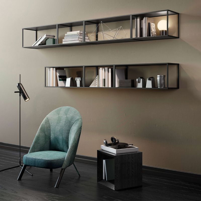 Wall Mounted Metal Bookshelf Modern Floating Bookcase with 1 Shelf Clearhalo 'Bookcases' 'furn' 'furn_bookcases' 'Furniture' 'Office Furniture' 1200x1200_6928b459-599b-49d5-b29b-8890703f3eb2