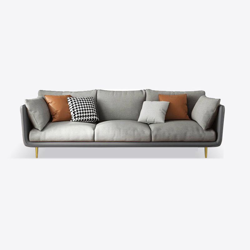 Imitated Leather Upholstered Sofa with Latex Seat Padding on Pillow Back Clearhalo 'furn' 'furn_sofas' 'Furniture' 'furniture_sofas' 'kitchen' 'kitchen_sofas' 'Living Room Furniture' 'Sofa' 'sofas' 1200x1200_6928bf04-b876-4123-a665-cea0770d2d0f