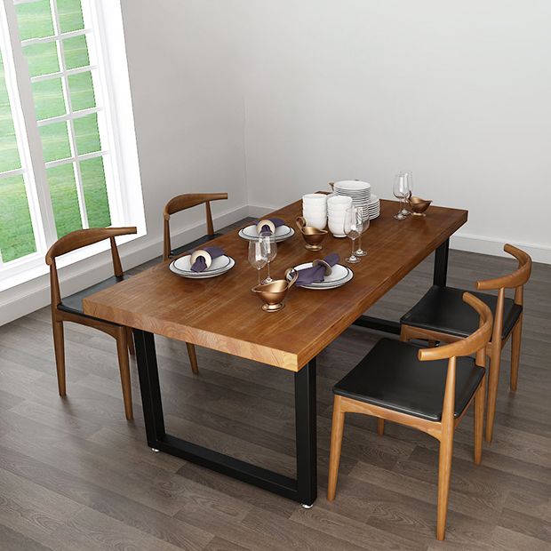 レストラン用の工業用パインウッドテーブル二重の台座付きの長方形のキッチンテーブル