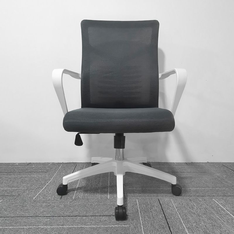 Modern Slide Office Chair Mid Back Fixed Arms Adjustable Seat Desk Chair with Wheels Clearhalo 'furn' 'furn_office_chair' 'Furniture' 'Office Chairs' 'Office Furniture' 'office_chair' 1200x1200_692a69da-f2b8-4ad0-83f8-d64877975145