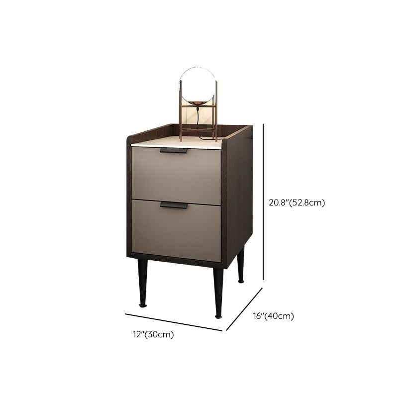 Comodino da letto in legno finto tavolo da notte contemporaneo con cassetti