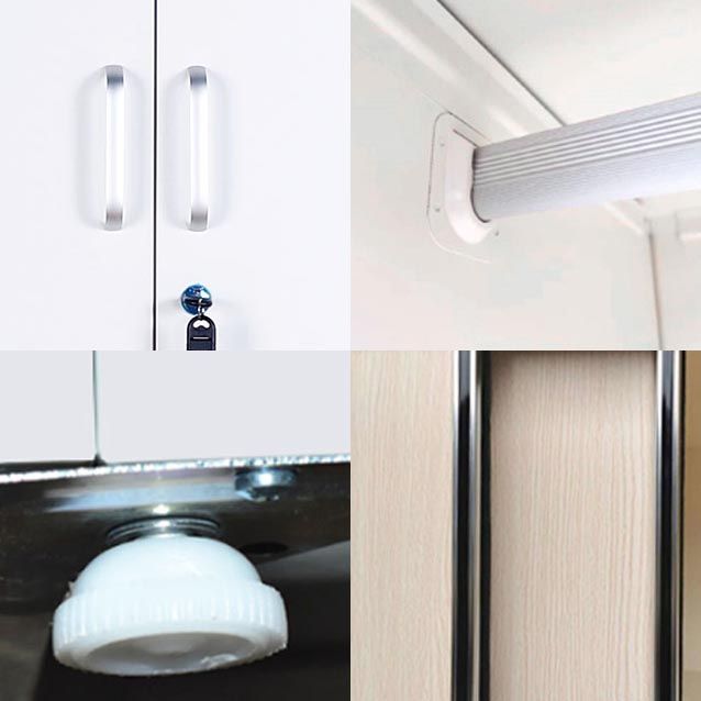 Modern Armoire Steel 2 Doors White Small Wardrobe Armoire with Lock Clearhalo 'Armoires & Wardrobes' 'armoires_wardrobes' 'Bedroom Furniture' 'furn' 'furn_armoires_wardrobes' 'Furniture' 1200x1200_692c0051-e76e-4ff7-8d1b-c9d8d7e97abe