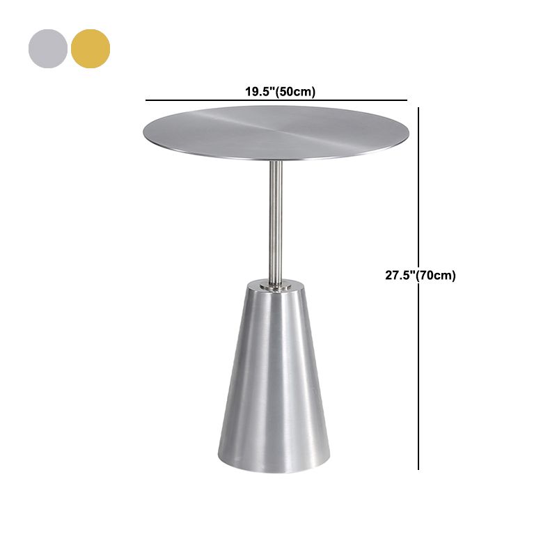 Mid-Century Metal Pedestal End Table Round Side End Table for Living Room