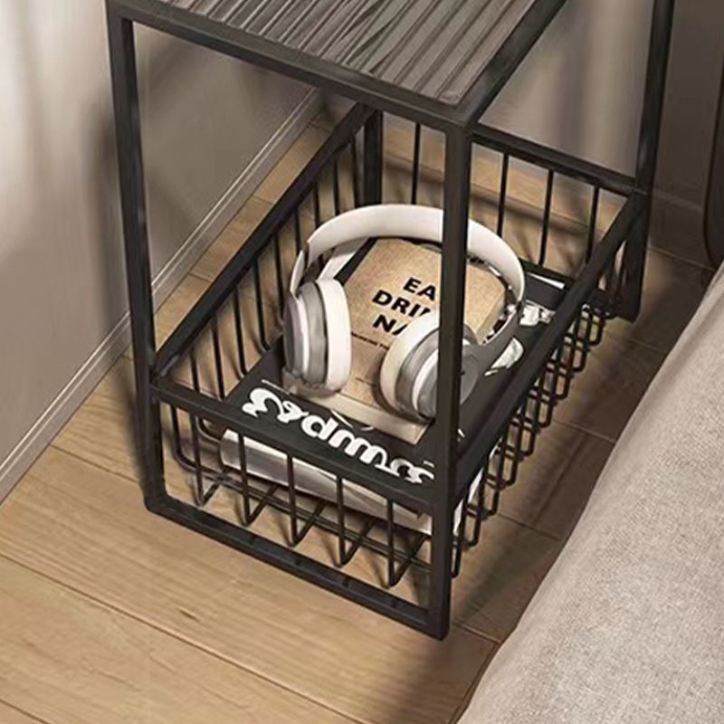 Mesa de deslizamiento del extremo de marco mesa de esquina de doble nivel rectangular con almacenamiento