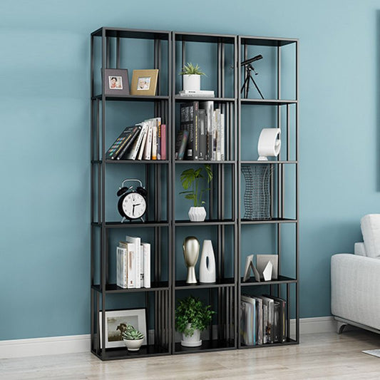 Glam Open Back Bookcase Standard Metal Bookshelf with Shelves