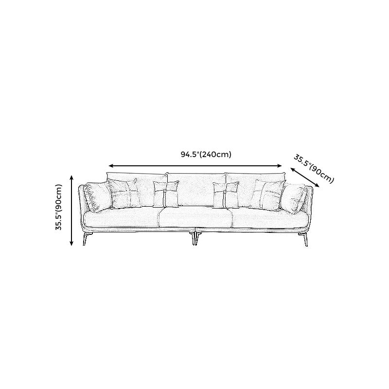 Contemporary Faux Leather Pillow Top Arm Sofa/Sectional Pillowed Back Cushions Clearhalo 'furn' 'furn_sectionals' 'Furniture' 'furniture_sectionals' 'kitchen' 'kitchen_sectionals' 'Living Room Furniture' 'Sectionals' 1200x1200_69314dbb-8ff1-4ca2-bd37-2112291a2803