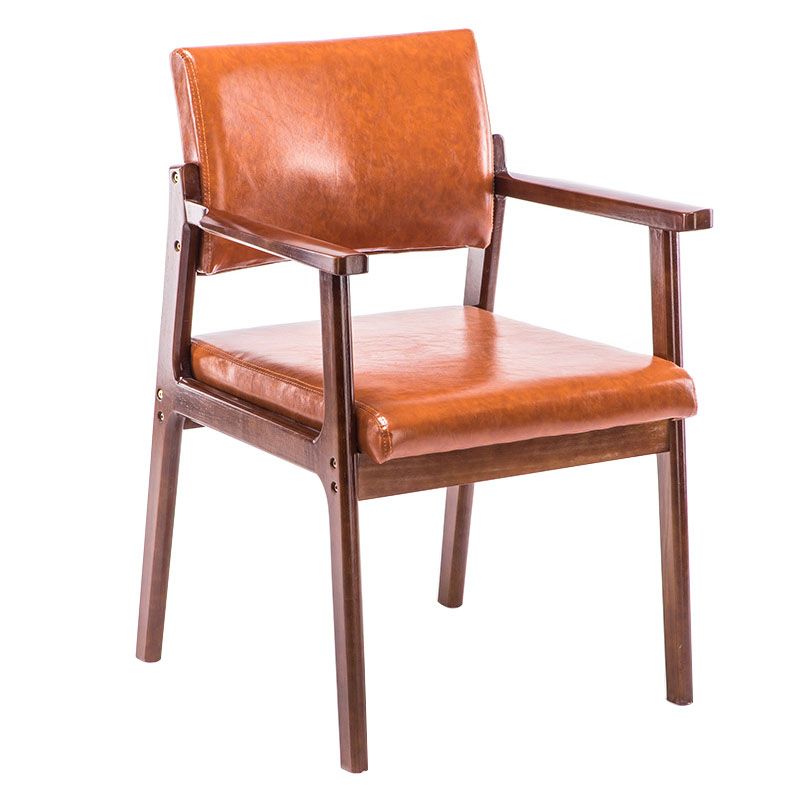 Zeitgenössischer Holzarmstuhl offener Essnebelmöbel im matten Finish offener Rücken