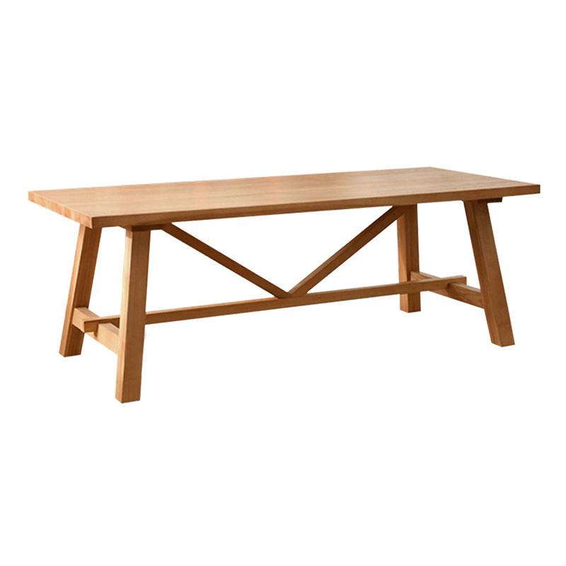 Modern Rectangle Solid Wood Dining Table Trestle Base Dining Table Clearhalo 'Dining Tables & Seating' 'Dining Tables' 'dining_table' 'furn' 'furn_dining_table' 'Furniture' 'Kitchen & Dining Furniture' 1200x1200_693366a4-019f-4889-8d68-9521ded37146