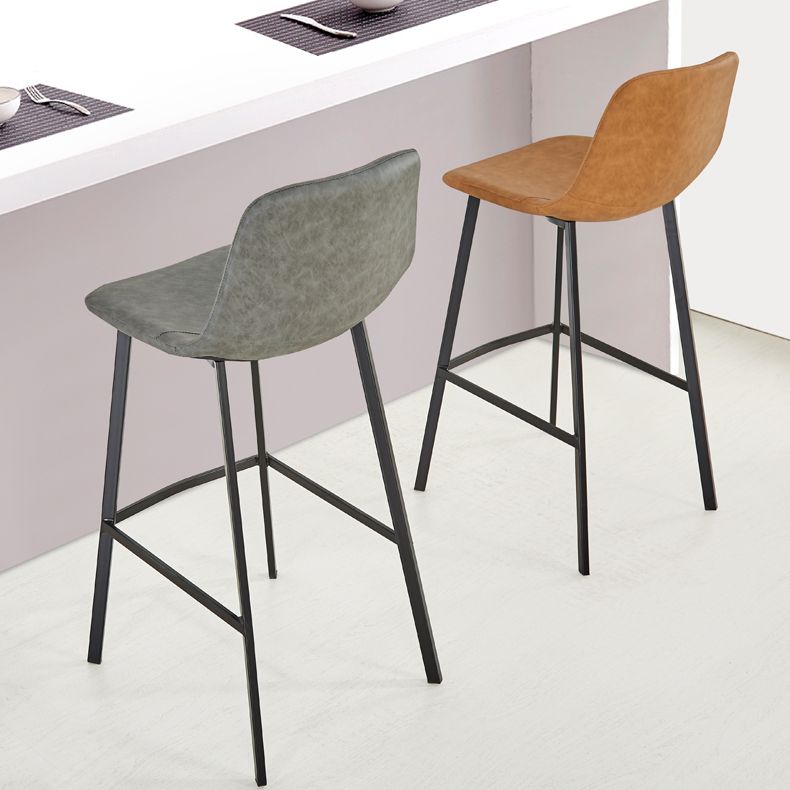 Modern Backrest Armless Counter Stool Iron Milk Tea Shop Bar Stool with Leather Cushion Clearhalo 'Bar Furniture' 'Bar Stools' 'bar_stools' 'furn' 'furn_bar_stools' 'Furniture' 'Kitchen & Dining Furniture' 1200x1200_69338550-cfb4-469c-970b-41d0d1785c80