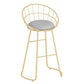 Glam Backrest Dining Stools Round Armless Bar Stools with Cushion