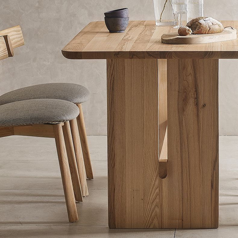 モダンスタイルのダイニング家具1/2/3/4/5 PCS長方形のテーブル付きソリッドウッドダイニングセット