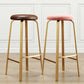 Nordic Armless Backless Counter Stool Iron Cafe Bar Stool with Cushion and Pedal Clearhalo 'Bar Furniture' 'Bar Stools' 'bar_stools' 'furn' 'furn_bar_stools' 'Furniture' 'furniture_bar_stools' 'Kitchen & Dining Furniture' 1200x1200_6936434c-b1fe-4fee-bc05-99f41a061473