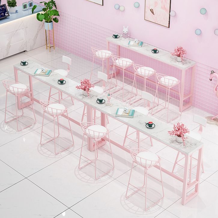 Glam 1/5 stukken Balk Tafel Set rechthoekige stenen aanrechttafel met hoge ontlasting