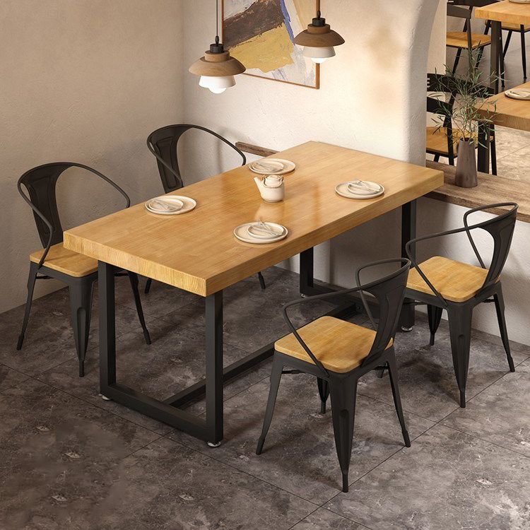 Dining Room Solid Wood Dining Table Rectangle Industrial Dinner Table Clearhalo 'Dining Tables & Seating' 'Dining Tables' 'dining_table' 'furn' 'furn_dining_table' 'Furniture' 'Kitchen & Dining Furniture' 1200x1200_69384f36-7ddc-4041-92d2-315fd95cae8c