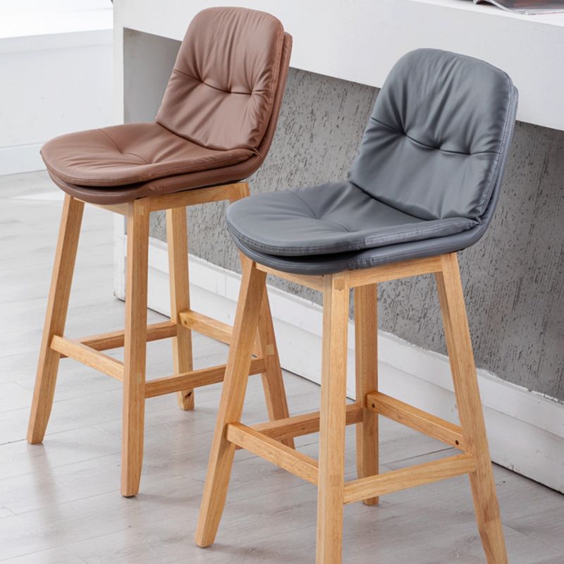 Contemporary Solid Wood Legs Faux Leather Indoor Counter Stools with Cushion Clearhalo 'Bar Furniture' 'Bar Stools' 'bar_stools' 'furn' 'furn_bar_stools' 'Furniture' 'Kitchen & Dining Furniture' 1200x1200_6938a04f-c8f6-484f-844a-a6c2e43b41b3