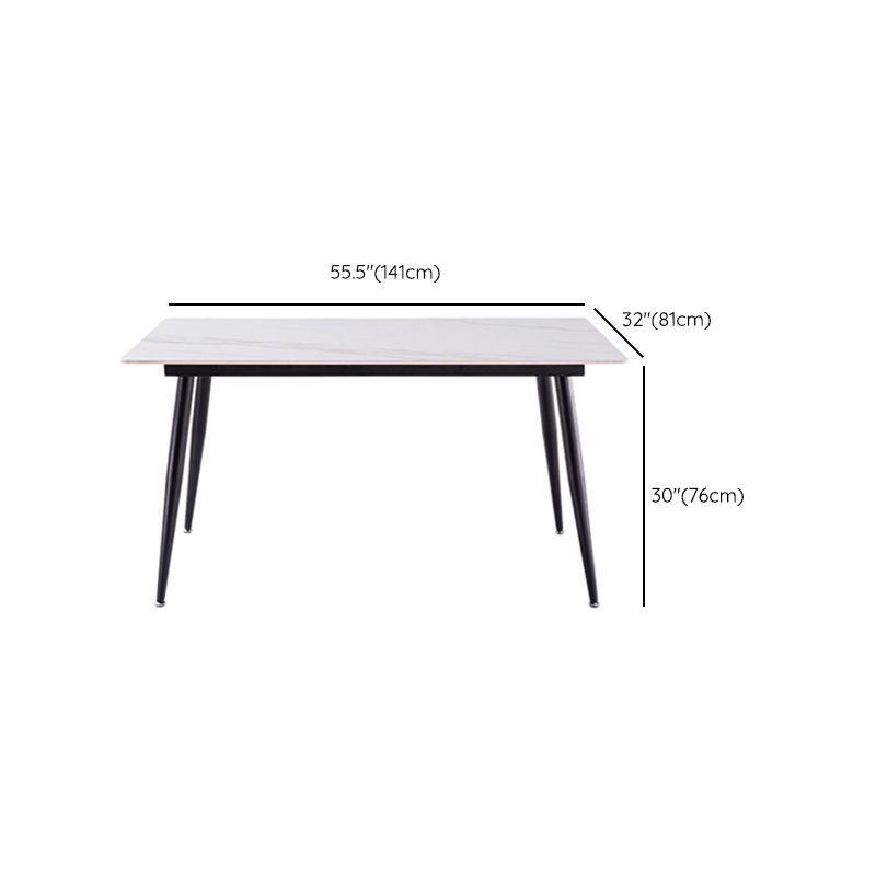 Modern Rectangle Dining Table for Home White Dinette Table with 4 Legs Clearhalo 'Dining Tables & Seating' 'Dining Tables' 'dining_table' 'furn' 'furn_dining_table' 'Furniture' 'Kitchen & Dining Furniture' 1200x1200_69391c62-aafc-4847-9efb-f24eb09c6230